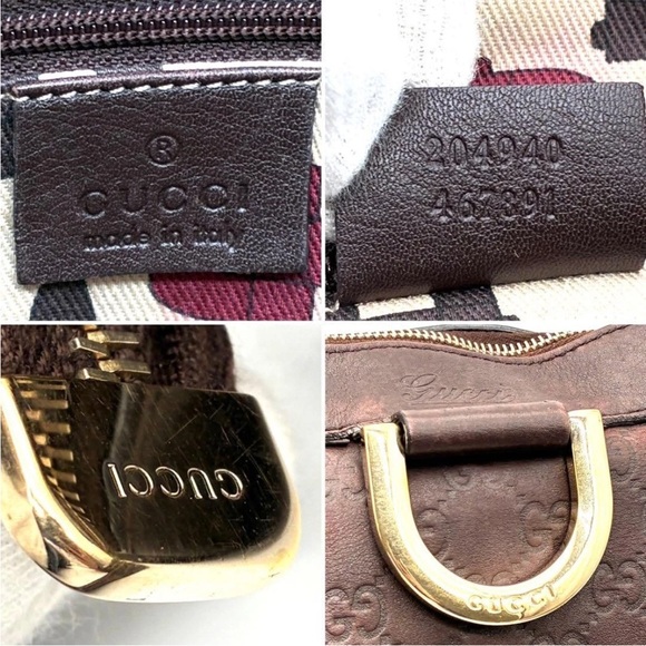 Gucci Dark Brown Embossed Shoulder Bag - Picture 9 of 11